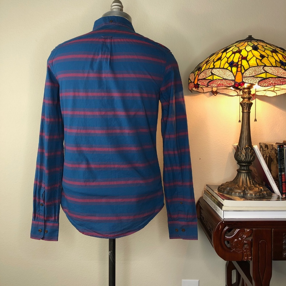 Original Penguin Button Down Striped Lines Geo Pat - Picture 4 of 5
